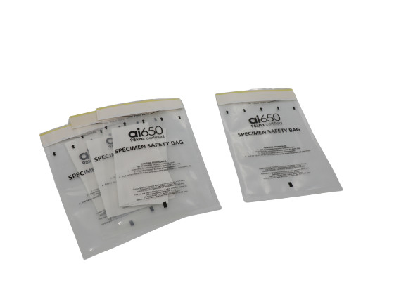 500mL 용량 168mm X 283mm 95kPa 표본 운송 가방 압력 민감성 접착제 폐쇄