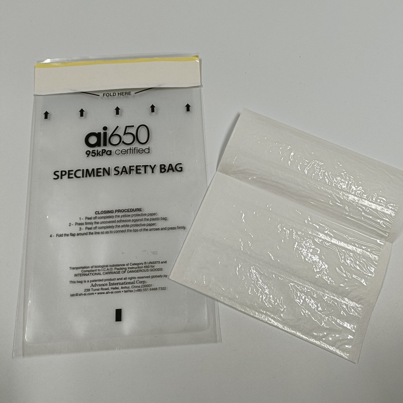 95kpa 플라스틱 Zip Lock 생물 위험 샘플 운송 가방 실험실용