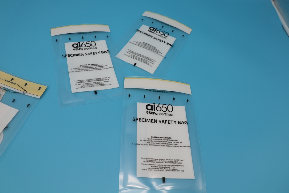 AIC 열 저항성 150mm X 240mm 95kPa 맑은 액체 표본 운송용 표본 가방
