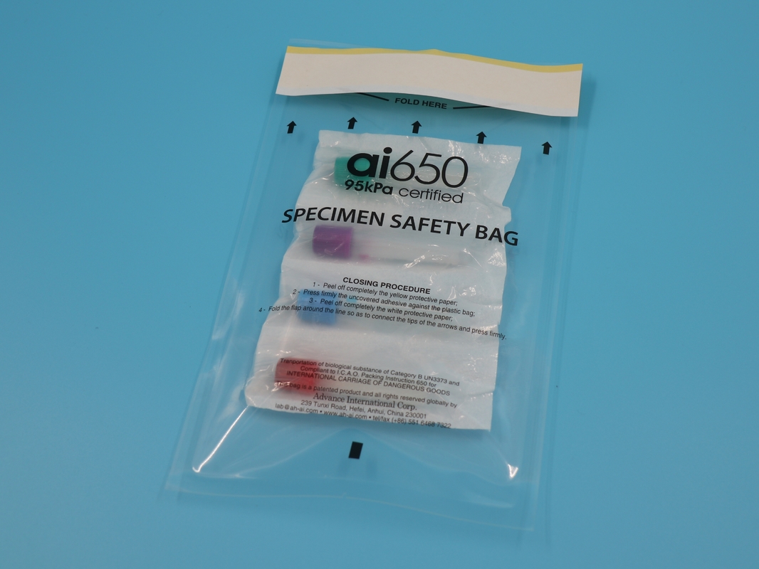 AI650 의료 연구실 PE 플라스틱 Ziplock 생물 위험 표본 가방 병리적 봉인 실험실 표본 가방