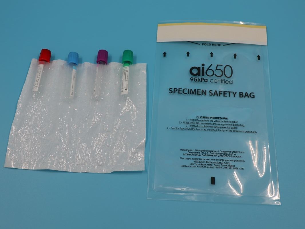 실험실 의약품 Ldpe 바이오 위험 플라스틱 Ziplock 캔거루 포지 가방 잡기 봉인 95kpa 병원용 샘플 가방