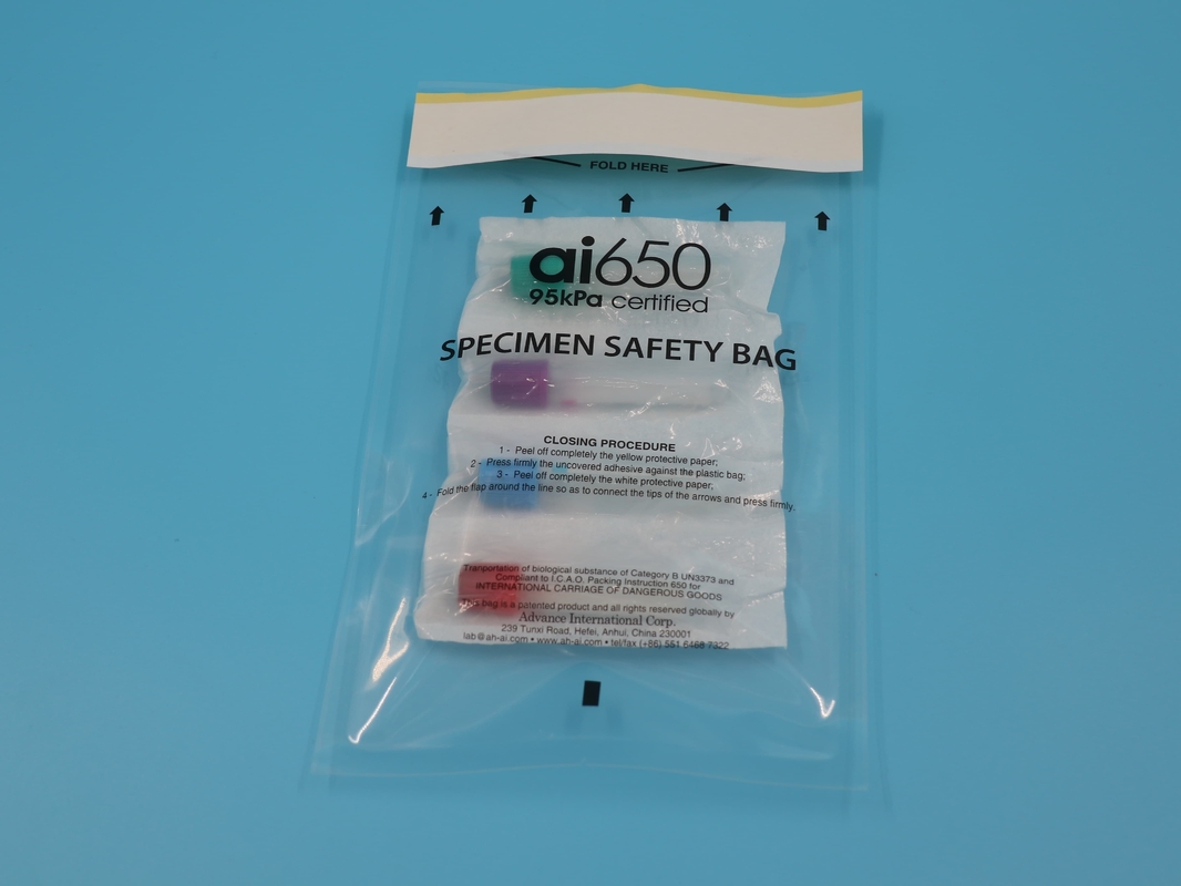 Ziplock Lab Zipper 바이오 위험 바이오 위험 표본 운송 폴리 표본 가방 운송 가방