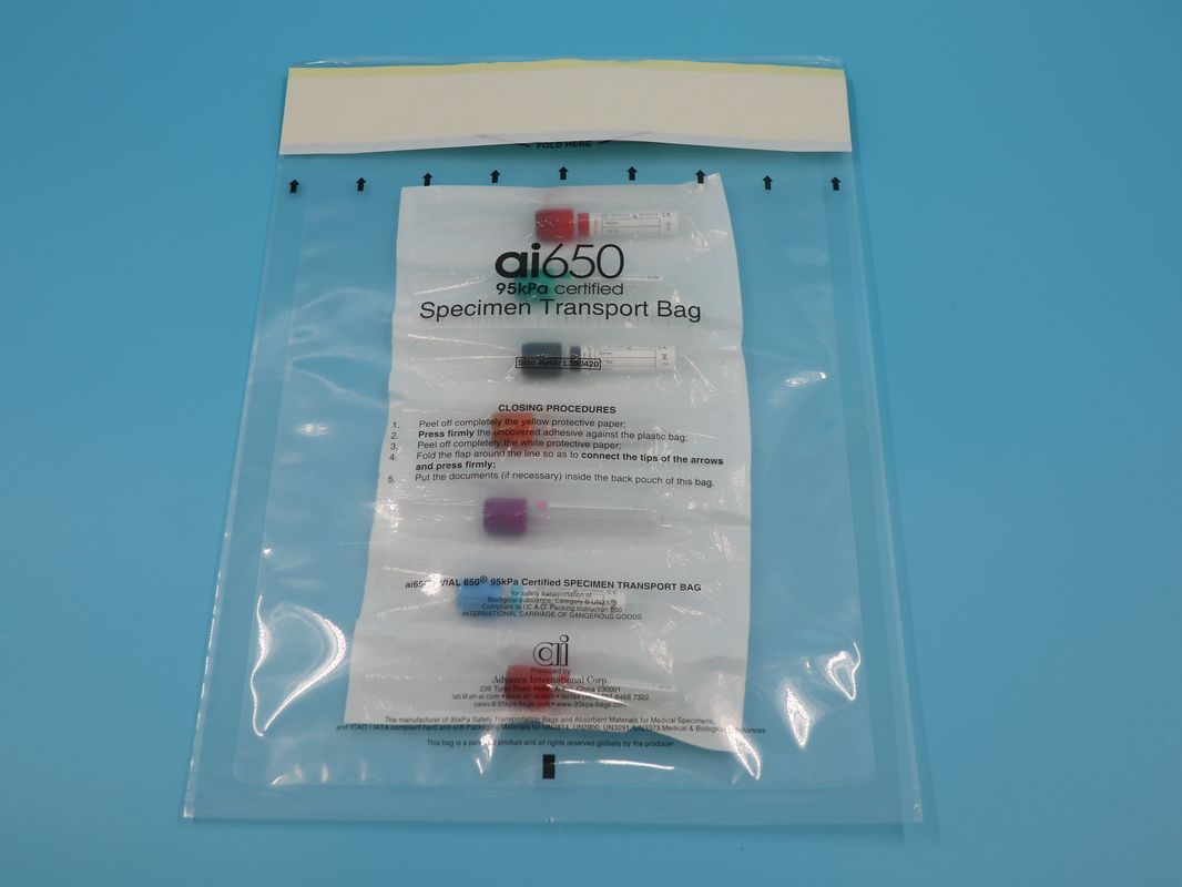 의학적 검사 병리학 생물학적 표본 샘플 운송 플라스틱 플라스틱 가방