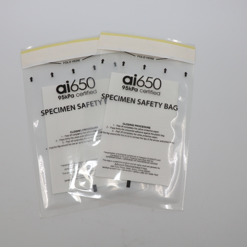 95 KPa에 맞는 바이오 위험 샘플 가방과 흡수 패드 및 샘플 운송 상자
