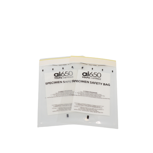 Biohazard Specimen Transporting Bags  Specimen Bag & Biohazard Waste Bag 95kPa Pressure Tested Self-Sealing For Safe Specimen Transport